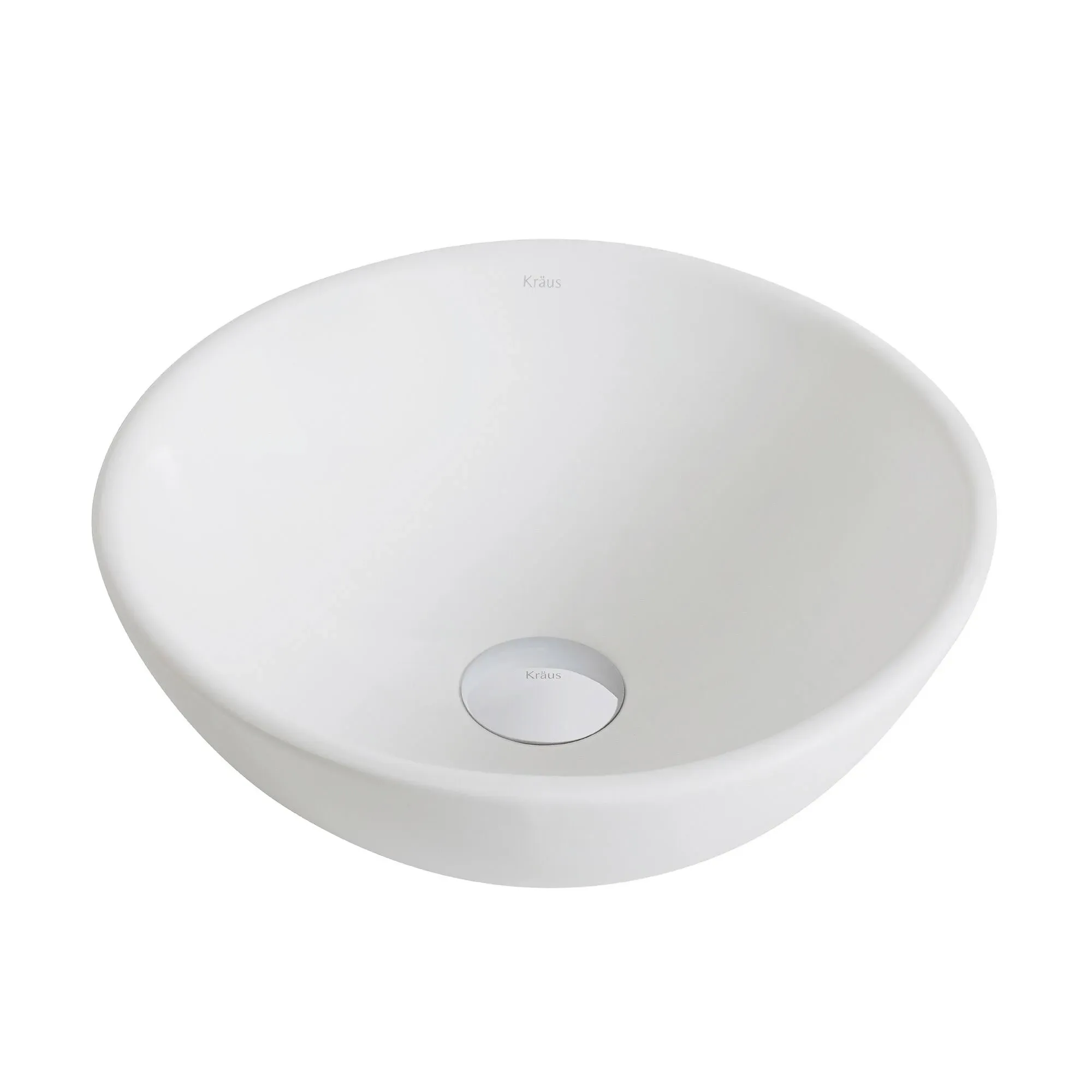 Kraus KCV-341-ORB Elavo White Ceramic Small Round Vessel Bathroom Sink - Oil Rubbed Bronze