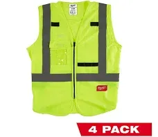 Milwaukee 48-73-5021 Men&#039;s S/M Yellow High Visibility Class 2 Safety Vest