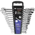 14-Piece Ratcheting Wrench Set SAE 1 4A -7 8A Chrome Vanadium Steel Flex Head Combination with Rack at MechanicSurplus.com