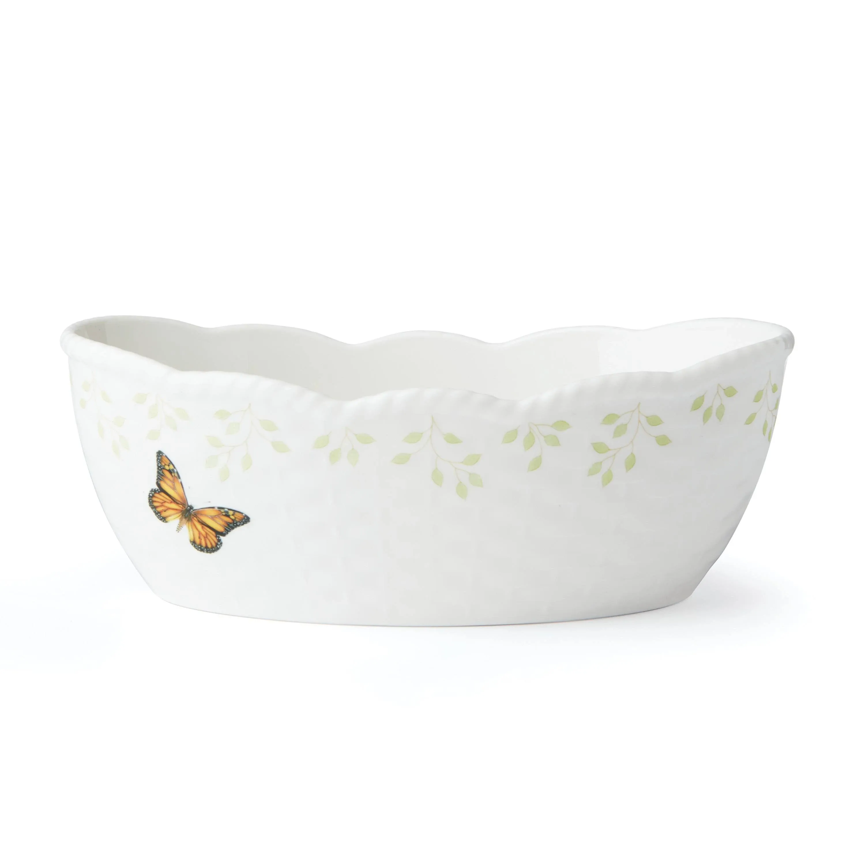 LENOX Butterfly Meadow Bread Basket 1.5-quart Ceramic Bpa-free Reusable Food Storage Container