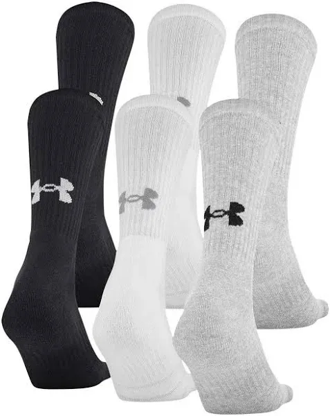 Under Armour Men's 6-Pack Training Cotton Crew Socks