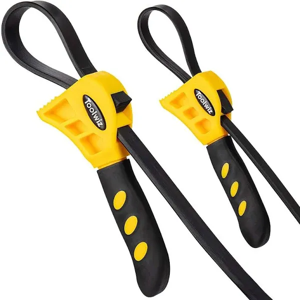 Toolwiz Strap Wrench Set, Upgrade 2pcs 24 in and 19.7 in Length Adjustable