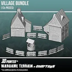 EnderToys Scenery Bundle, Terrain Scenery for Tabletop 28mm Miniatures Wargame, 3D Printed and Paintable