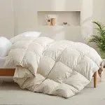 Peace Nest All-Season Medium Warmth White Goose Down Comforter with Premium Fabric Dark Gray Queen