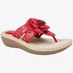 Cliffs by White Mountain Cynthia Women's Thong Sandals, Size: 8.5 Wide, Berry Red Smo