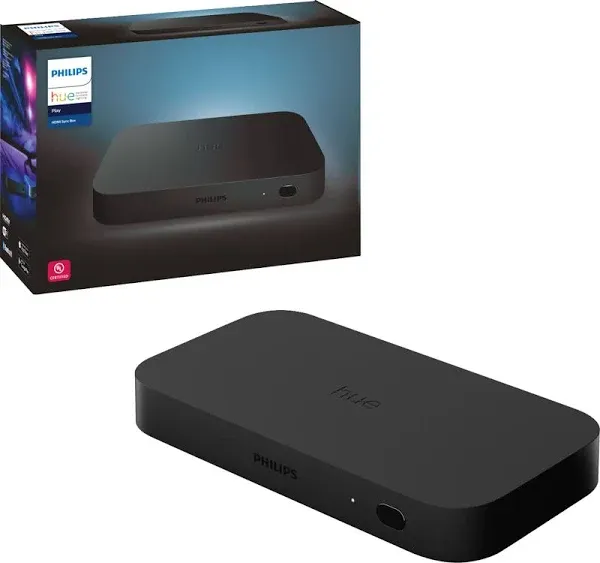 Philips Hue Play HDMI Sync Box - Requires Hue Bridge - Supports Dolby Vision HDR10+ and 4K - Control with Hue App - Compatible with Alexa, Google Assistant, and Apple HomeKit