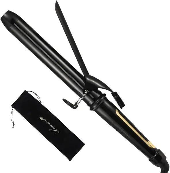 Lanvier 1.25&#034; Clipped Curling Iron Extra Long Tourmaline Ceramic Barrel(AB3