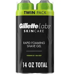 GILLETTE Labs Skincare Rapid Foaming Shave Gel for Men 7 oz Vitamin B3