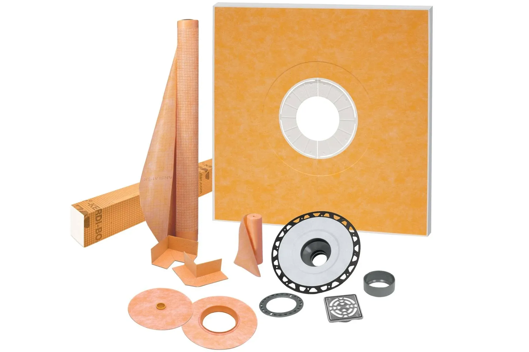 Schluter KERDI-SHOWER-K<wbr/>IT - 48&#034; X 48&#034; Tray (Thin) - Shower Kit - Center Drain...