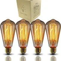 Bravelight Vintage Light Bulbs Filament Light Bulbs Edison Bulbs ST64