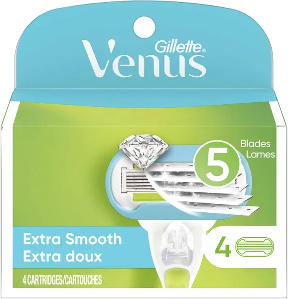 SEALED! Gillette Venus Extra Smooth (5 Blade 4 Refill Cartridges) 🌟FREE SHIP🌟