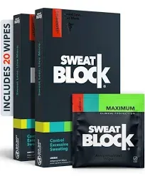 SweatBlock Max Clinical Antiperspirant Wipes - For Excessive Sweating &amp; Hyperhid