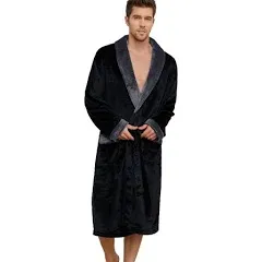 PAVILIA Mens Robe Robe for Mens, Fleece Bathrobe