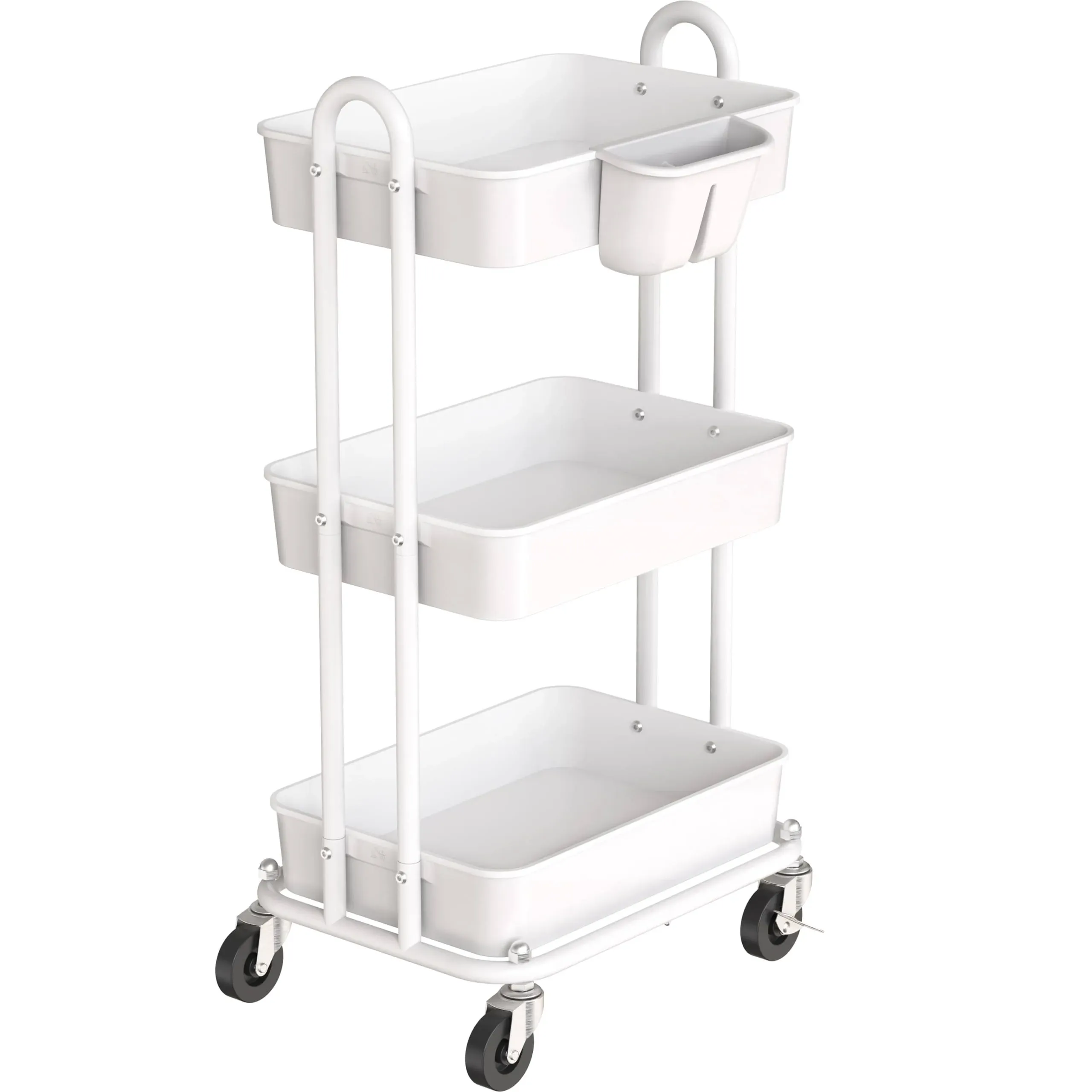 Are 3tier Kitchen Cart Multifunctiona<wbr/>l Rolling Utility Cart With Hanging Bucket 