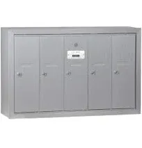 Salsbury Industries 3505ASU Vertical Mailbox - 5 Doors - Aluminum - Surface Mounted - USPS Access