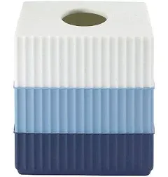 Clubhouse Stripe Tissue Cover In Aqua