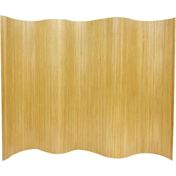 Oriental Furniture 6 ft. Tall Bamboo Wave Screen - Natural