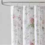 Laura Ashley Home - Shower Curtain, Stylish Cotton Bathroom Decor, Elegant Fl...