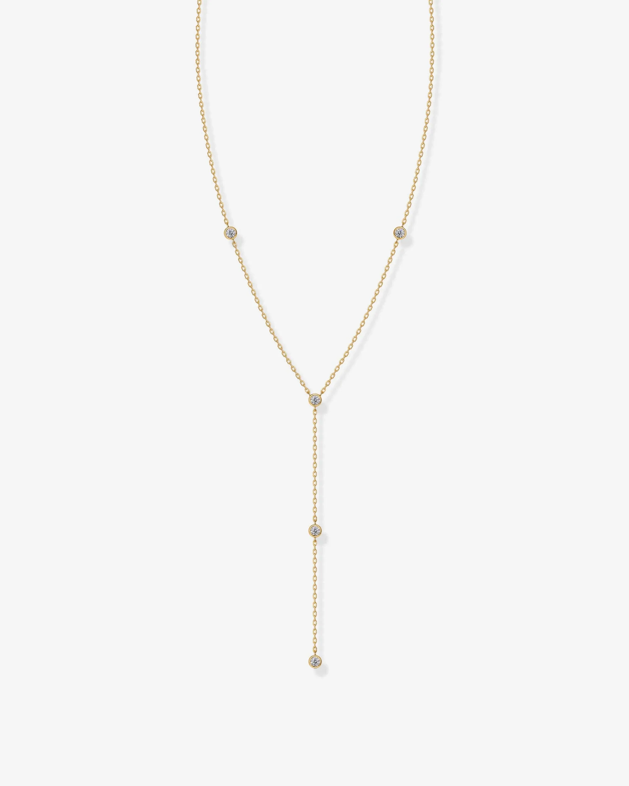 Lariat Station Gold Necklace for Women by PAVOI