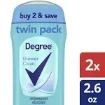 Degree Antiperspirant Deodorant for Women Shower Clean 2.6 oz 2 Count Exp 12/25