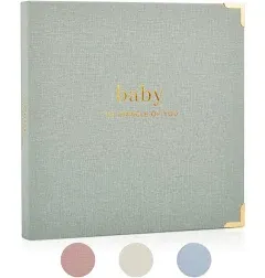 Keepsake Baby Memory Book for Boys and Girls – Timeless First 5 Year Baby Book – Gender Neutral Blue Baby Journal Scrapbook or Photo Album - A Milestone Book to Record Every Event from Birth to Age 5