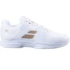 Babolat Men's SFX3 All Court Wimbledon Tennis Shoes, White/Gold (US Men's Size 12.5)