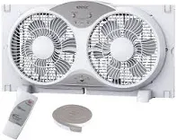 shinic Window Fan with Reversible Airflow Quiet, Twin 9&#034; Blades, Full Remote ...