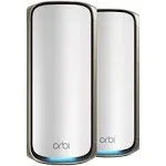 NETGEAR Orbi 970 - BE27000 WiFi 7 Quad-Band Mesh Whole Home Wireless System - 2 Pack