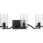 Progress Lighting-Lassiter - 3 Light Bath Vanity Matte Black Finish