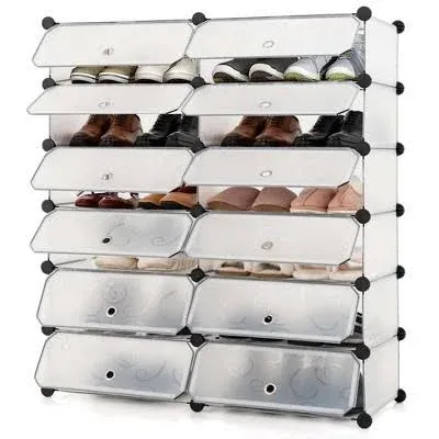 Costway 12 Cubic Portable Shoe Rack Shelf Cabinet Storage Closet Organizer