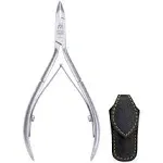 GERMANIKURE Professional Cuticle Nipper in Leather Case Double Sharpened Single Spring Ethically Made in Solingen Germany