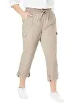 Woman Within Women's Plus Size Petite Convertible Length Cargo Pant - 18 WP, Natural Khaki