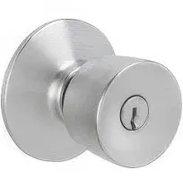 Schlage F51ABEL626 F-Series Bell Single Cylinder Panic Proof Keyed Entry Door Knob in Satin Chrome