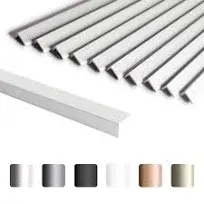 Sunwings Matte 12 in. x 0.18 in. Aluminum Peel and Stick Backsplash Tile Edge Trim