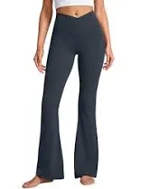 CRZ YOGA Butterluxe Crossover Flare Leggings for Women 31" - High Waist V Cross Bootcut Bell Bottoms Tummy Control Yoga Pants