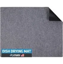 Drymate XL Dish Drying Mat, Oversized (19”x24”), Low-Profile, Super Absorbent, Quick Dry Fabric, Waterproof & Slip-Resistant, for Kitchen Counter, Trimmable, Easy to Clean (USA Made)(Light Grey)