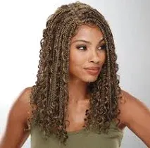 Especially Yours India Wig Stylish Long Wig with Loose Spirals, Box Braids/Runway Shades of Black and Brown