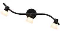 Xinbei Lighting Track Lighting 3 Light Modern Black Curved Kitchen Track Ceiling Light Fixtures