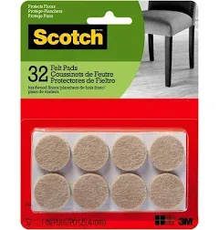 Scotch 32-Pack 1-in Beige Round Felt Pads