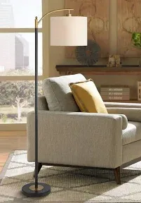 Modern Downbridge Floor Lamp 61 1/2&#034; Tall Warm Gold Metal Living Room Reading