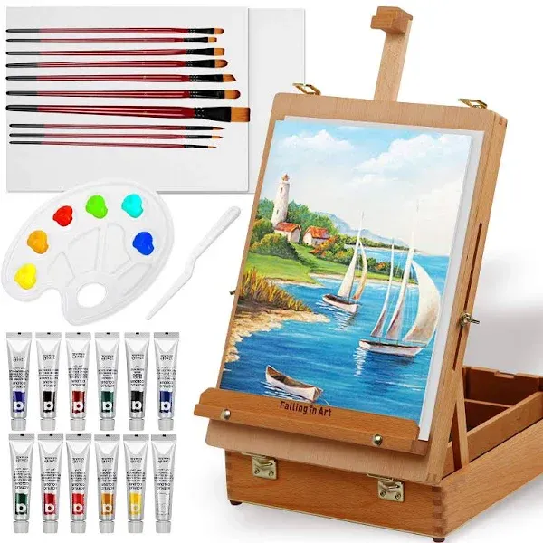 Falling in Art Easel Box Acrylic Paint Set