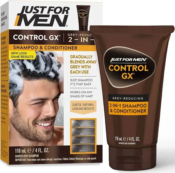 Just For Men Control GX Grey Reducing 2 in 1 Shampoo & Conditioner