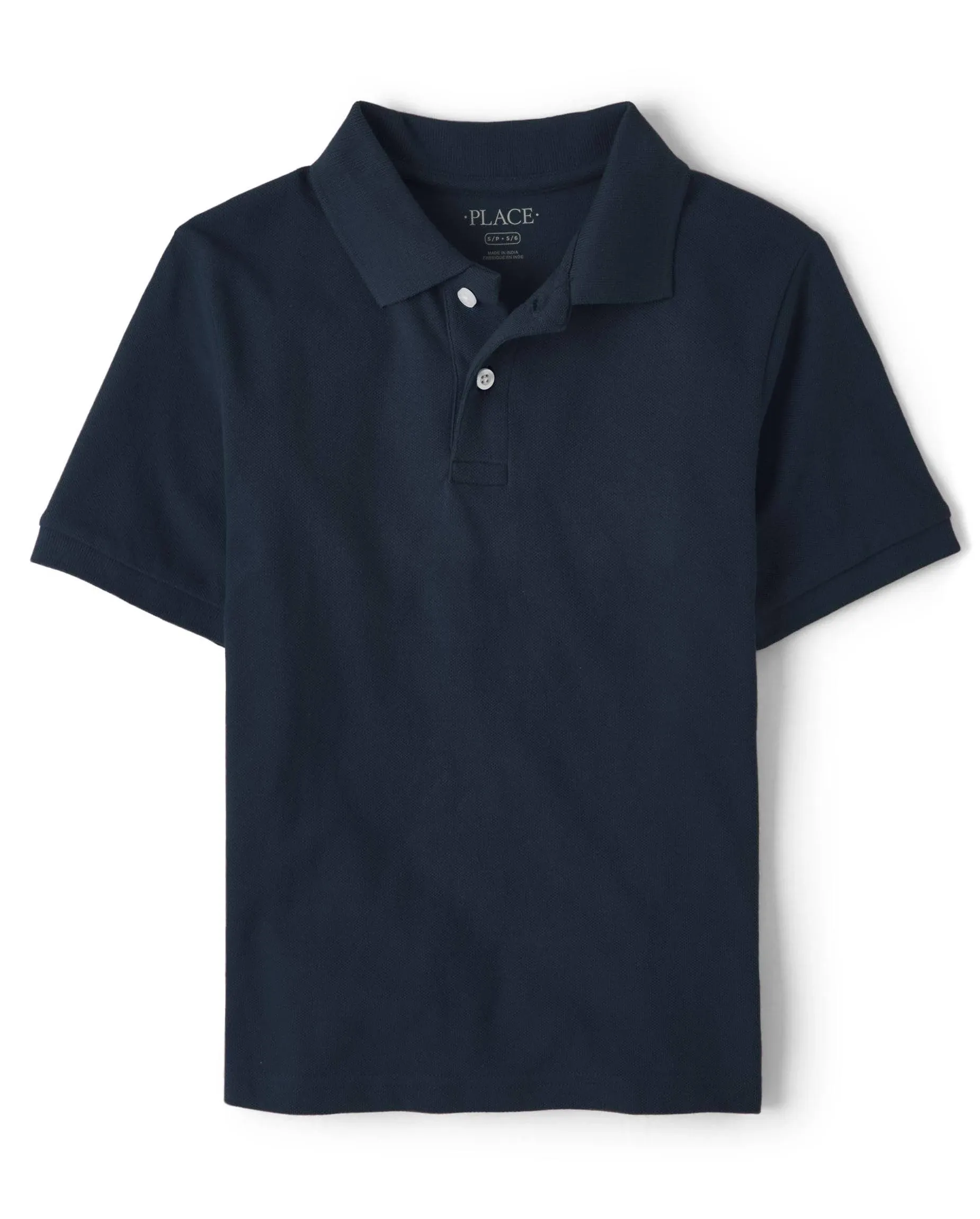 The Children's Place Boys' Short Sleeve Pique Polo, Nautico, Medium