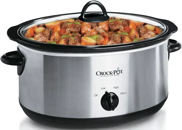 Crock-Pot Oval Manual Slow Cooker, Stainless Steel - 7 qt