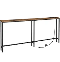 Hoobro 70.9" Skinny Console Table with Charging Station