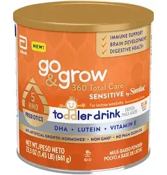 5 Similac Go &amp; Grow 360 Total Care Sensitive Toddler-12-36 mos. 23.3 oz Powder