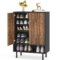 Little Tree 6-Tier Modern Shoe Cabinet with Doors