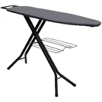 Household Essentials 4 Leg Ironing Board with Mesh Steel Top, Black