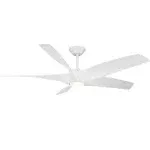 Modern Forms FR-W2401-62L-MW Zephyr 62 inch Matte White Downrod Ceiling Fan