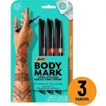 BIC BodyMark Temporary Tattoo Marker Henna Vibes Assorted Colors 3-Count - Vine